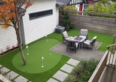 backyard putting green with artificial grass