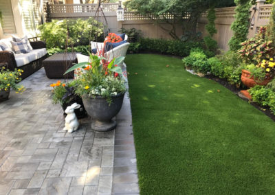 artificial grass, garden and patio