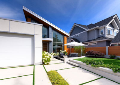 artificial grass strips in the driveway